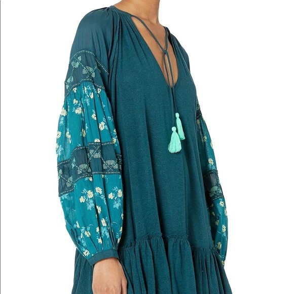 💕x4HP💕Free People mix it up tunic teal dress - Picture 11 of 13